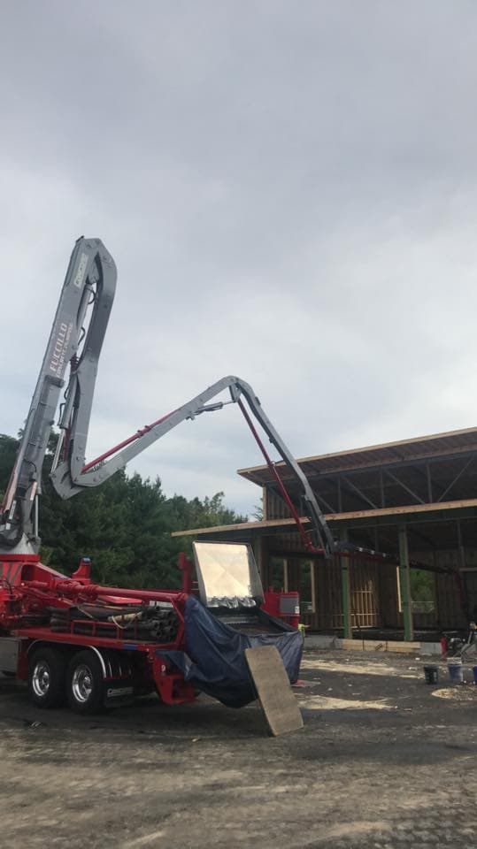 D.P. Fuccillo boom pump on a Cape Cod job site
